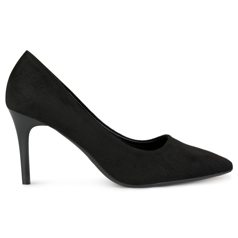 Escarpins classiques en daim noir le noir