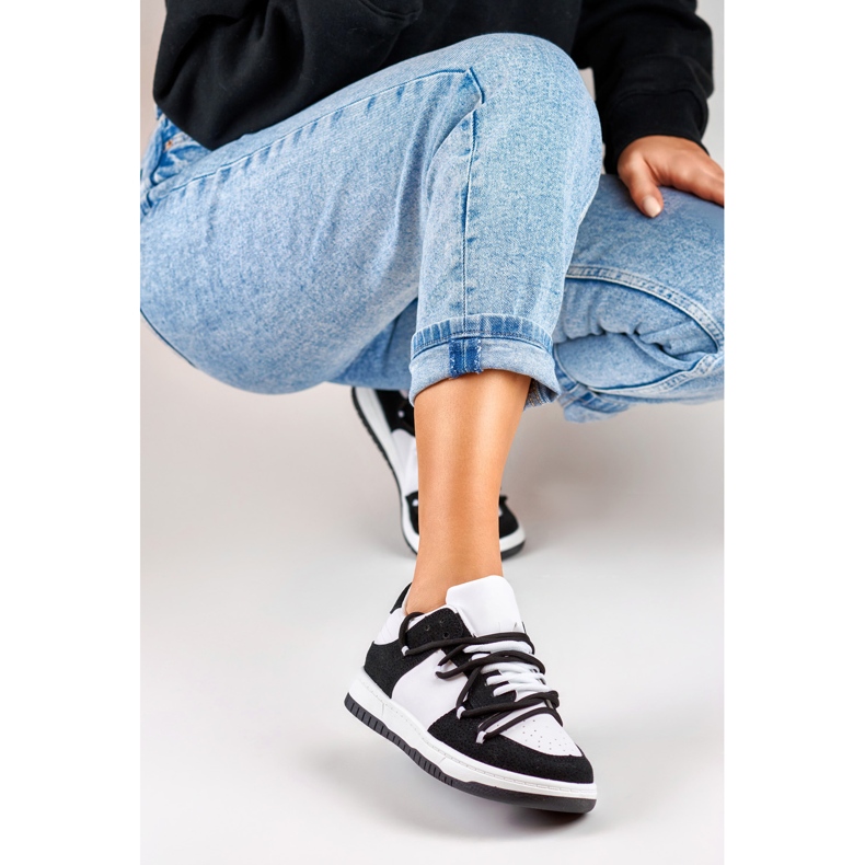 Chaussures de sport pour femmes noires et blanches multicolore
