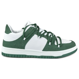Chaussures de sport femme à lacets verts Chaussures de sport femme à lacets verts