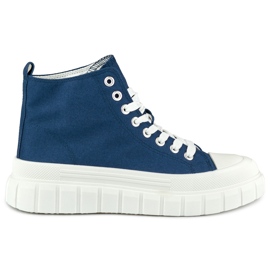 Baskets femme bleu marine au dessus de la cheville Baskets femme bleu marine au dessus de la cheville