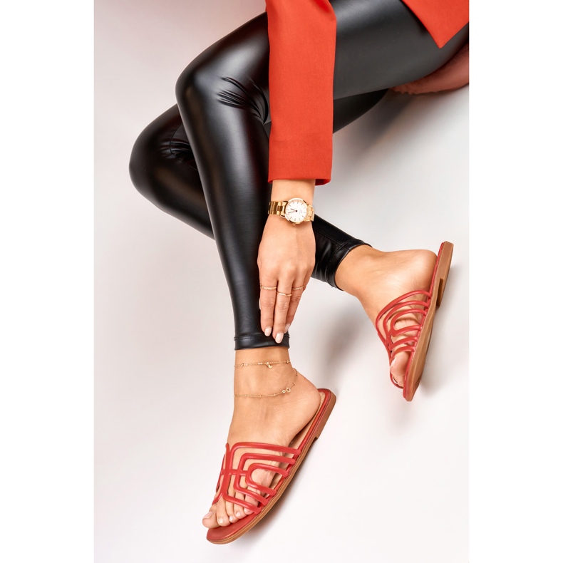 Chaussons plats femme élégants rouges Chaussons plats femme élégants rouges