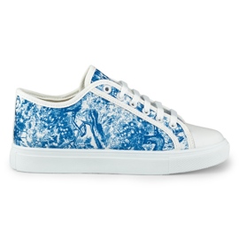 Baskets blanches et bleues pour femme