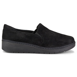 Chaussures noires en daim confortables pour femmes le noir