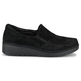 Mocassins confortables en daim noir pour femme