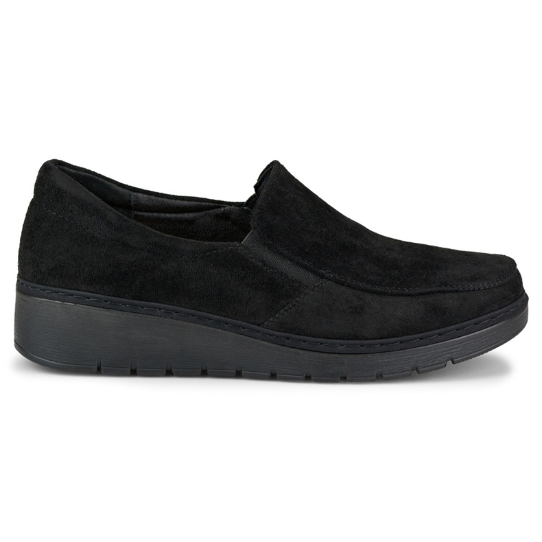 Mocassins confortables en daim noir pour femme le noir