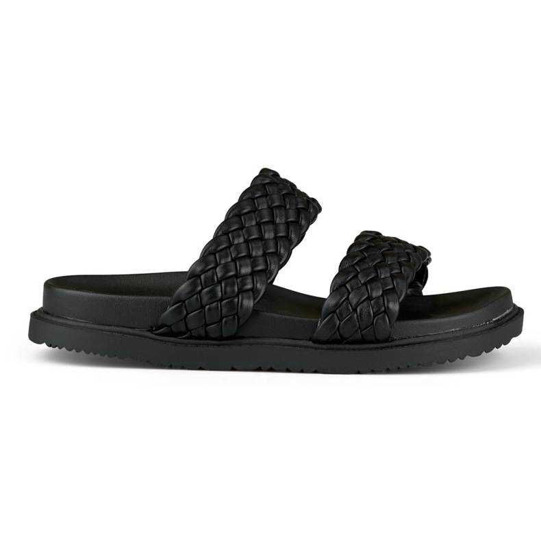 Chaussons tressés noirs femme le noir