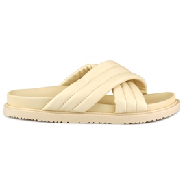 Pantoufles confortables pour femmes beiges de Fushi