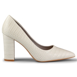 Escarpins lumineux sur un poteau en éco-cuir gris Escarpins lumineux sur un poteau en éco-cuir gris