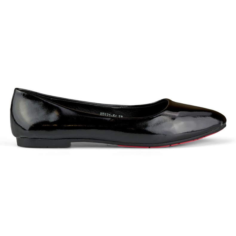 Ballerines femme laquées noires le noir