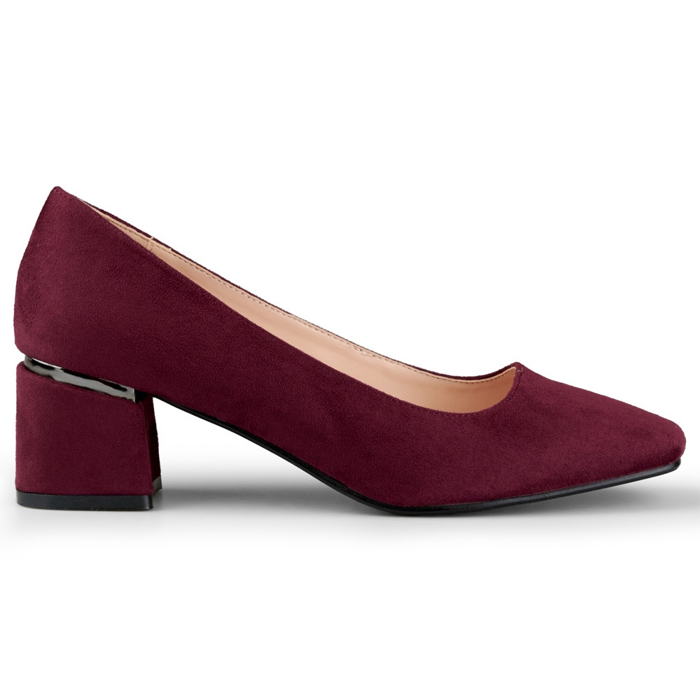 Escarpins a talons bas bordeaux Chaussures a la mode