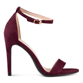 Sandales à talons bordeaux rouge