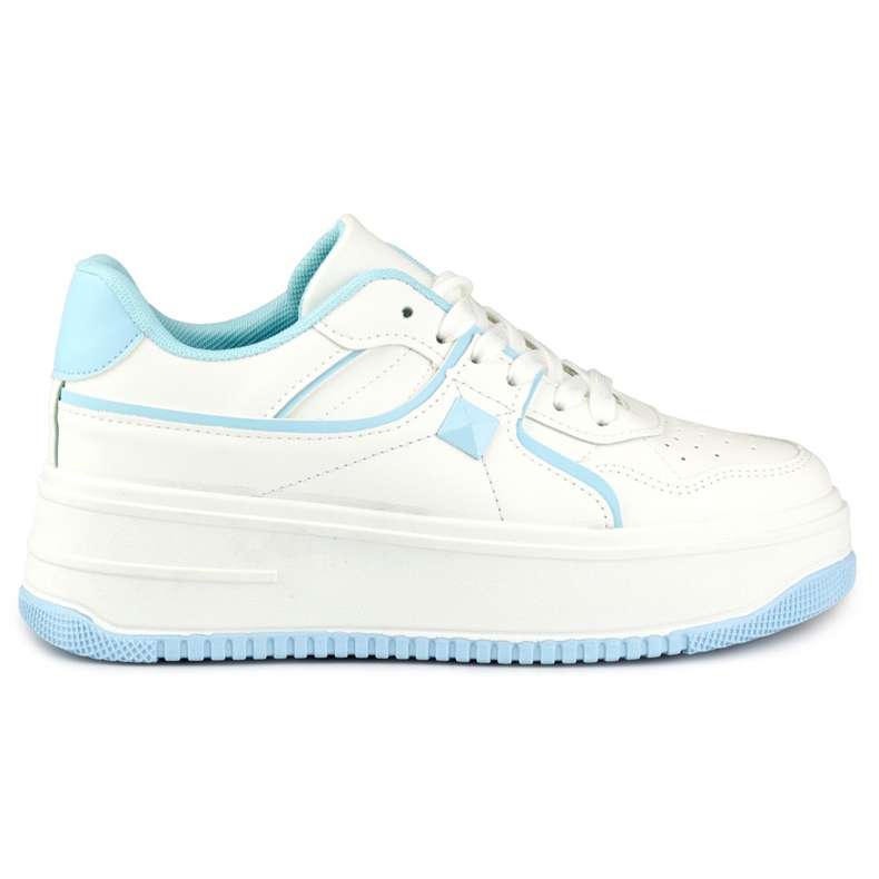 Baskets blanches pour femme avec accessoires bleus