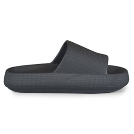 Pantoufles confortables pour femmes noires en mousse le noir