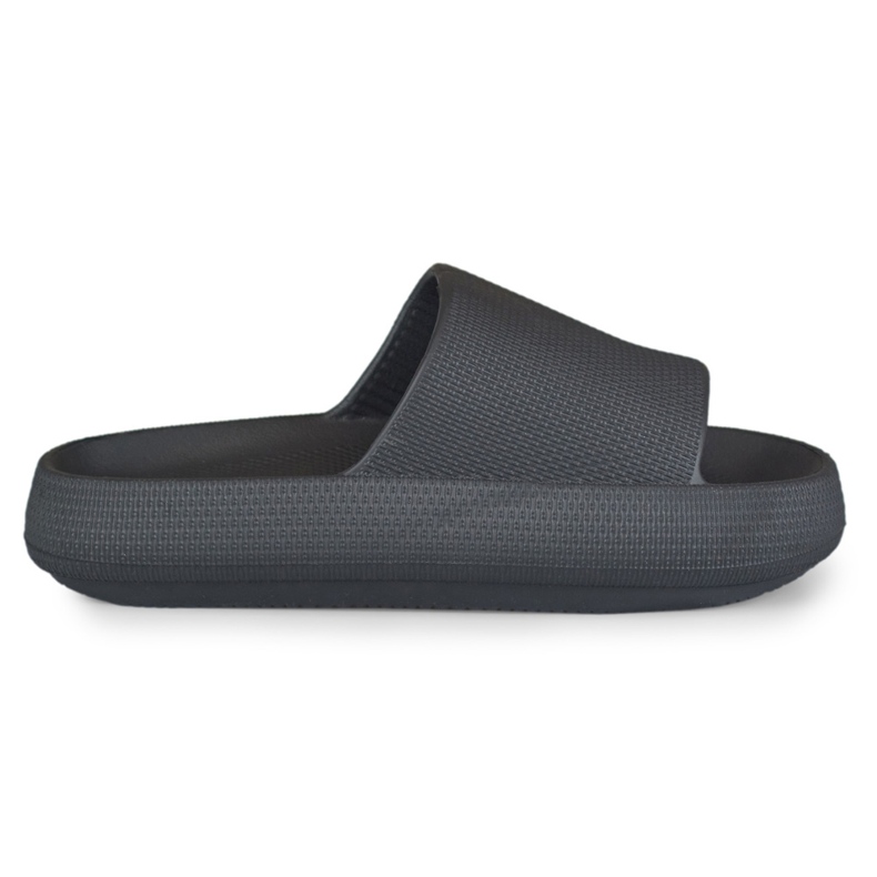 Pantoufles confortables pour femmes noires en mousse le noir