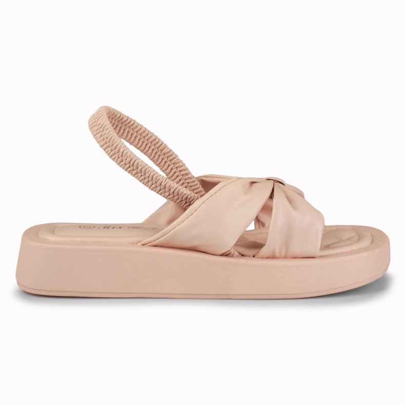 Sandales poudrées à bande élastique de Sisi beige