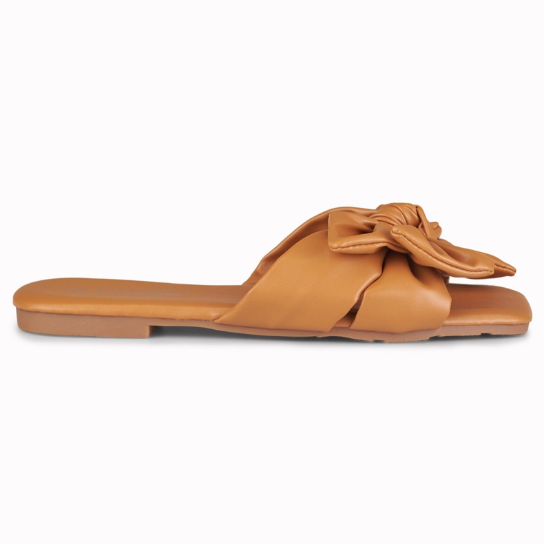 Chaussons nœud caramel Isanna brun