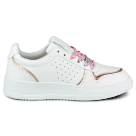 Baskets pour femmes avec lacets décoratifs remplaçables blanche