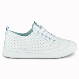 Baskets ajourées blanches et bleues Bellis
