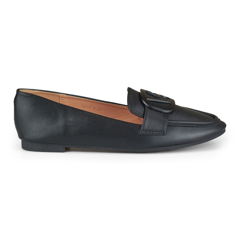 Chaussures noires pour femmes en éco-cuir le noir