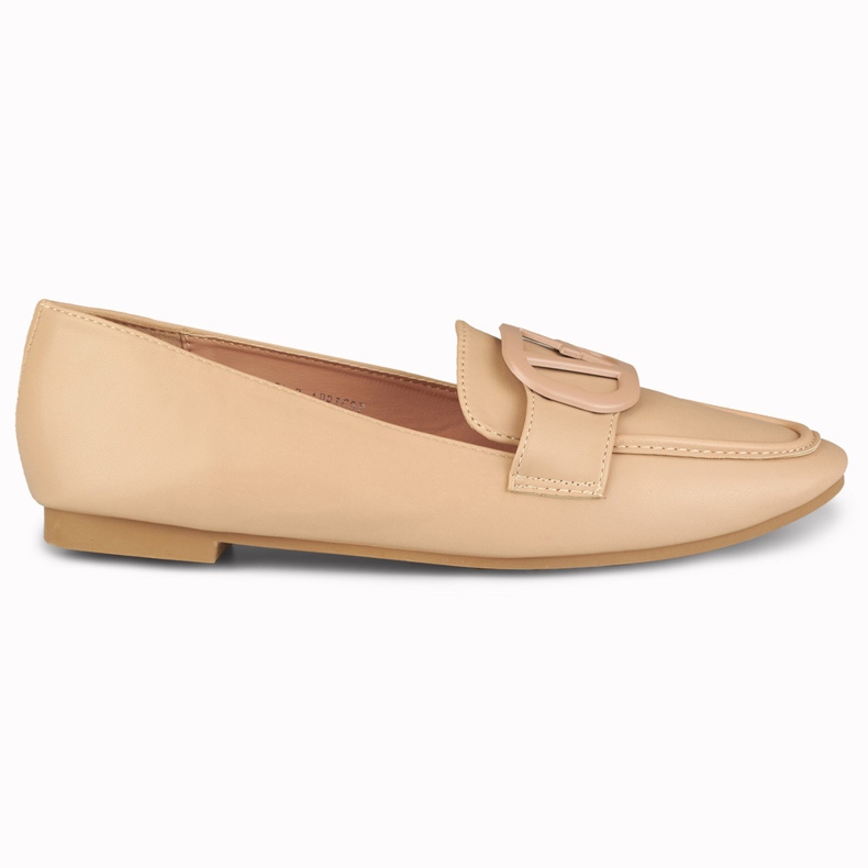 Chaussures beige foncé pour femmes en éco-cuir