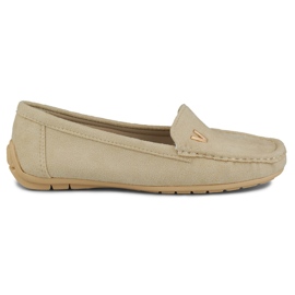 Mocassins en daim beige pour femme