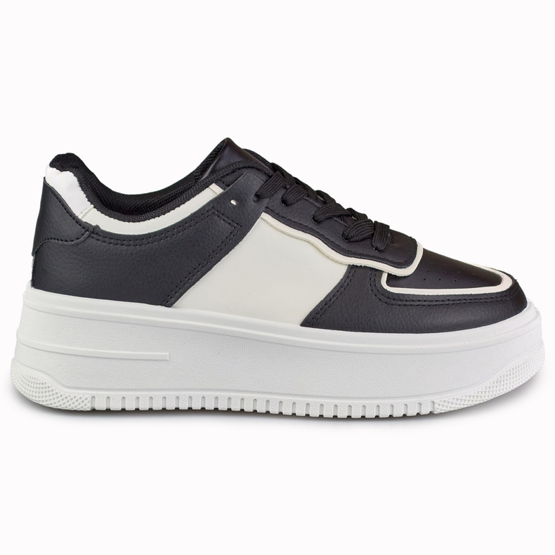 Chaussures de sport à plateforme noires et blanches le noir