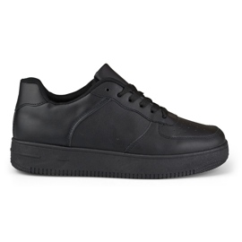 Baskets de sport noires classiques avec une semelle noire