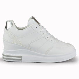 Baskets compensées blanches femme