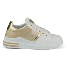 Baskets casual femme blanches et beiges