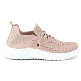 Chaussures de sport femme élastique poudré rose