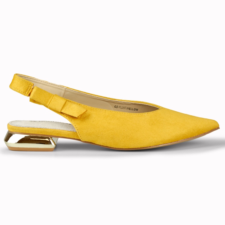 Escarpins femme à talon bas et élégant jaune