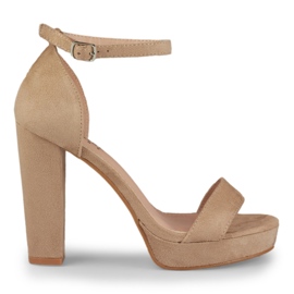 Sandales hautes beiges