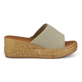 Chaussons compensés beiges confortables pour femmes