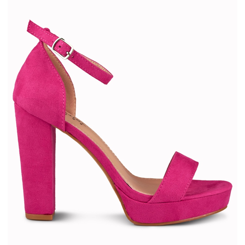Sandales hautes fuchsia rose