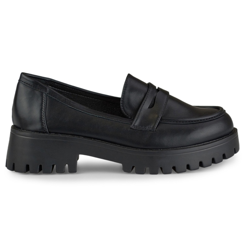 Mocassins noirs en éco-cuir pour femmes le noir Mocassins noirs en éco-cuir pour femmes le noir