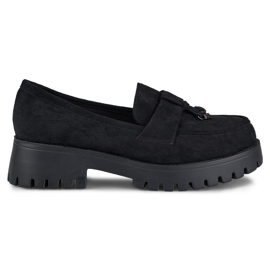 Mocassins classiques en daim noir pour femme le noir
