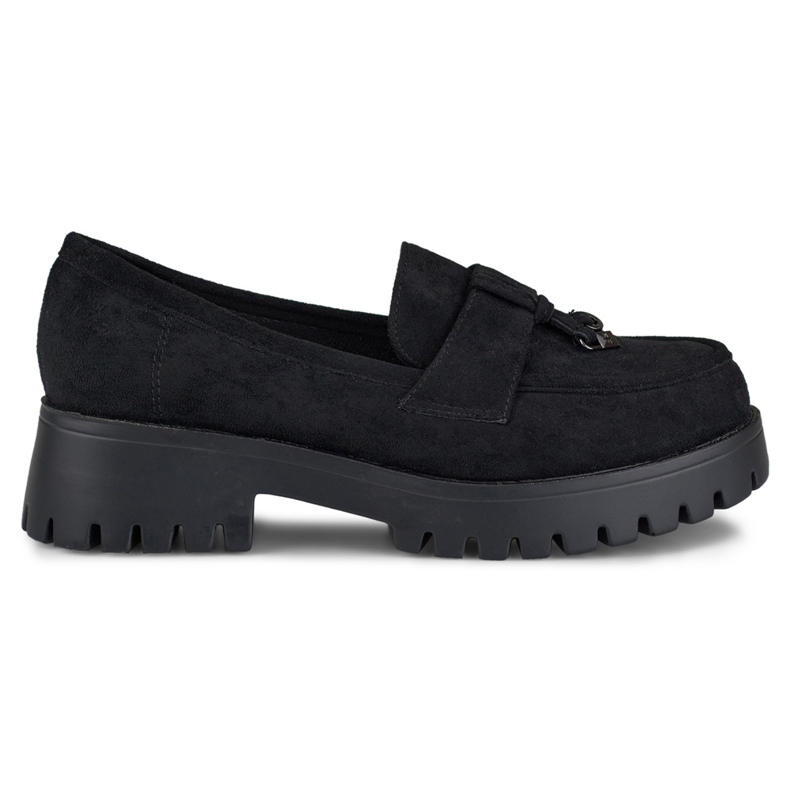 Mocassins classiques en daim noir pour femme le noir