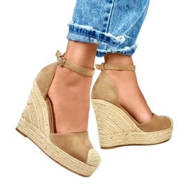 Espadrilles femme beige foncé sur le coin