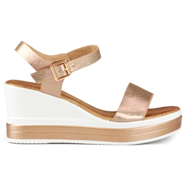 Sandales compensées confortables pour femmes doré