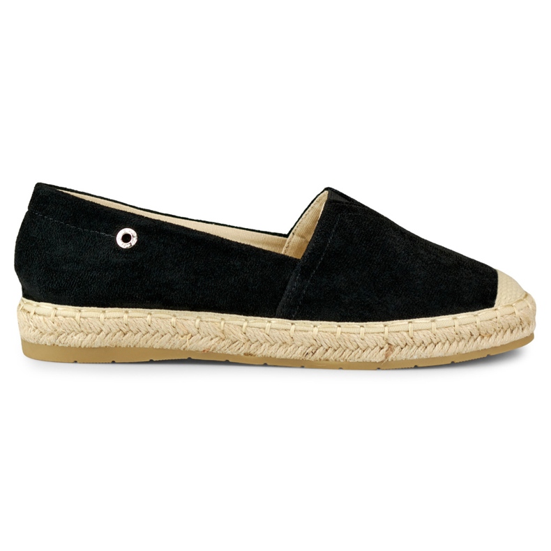 Espadrilles noires en daim pour femmes le noir