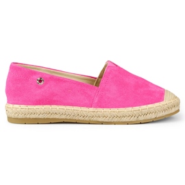 Espadrilles femme en daim rose