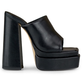 Claquettes noires à talons hauts Evelyn