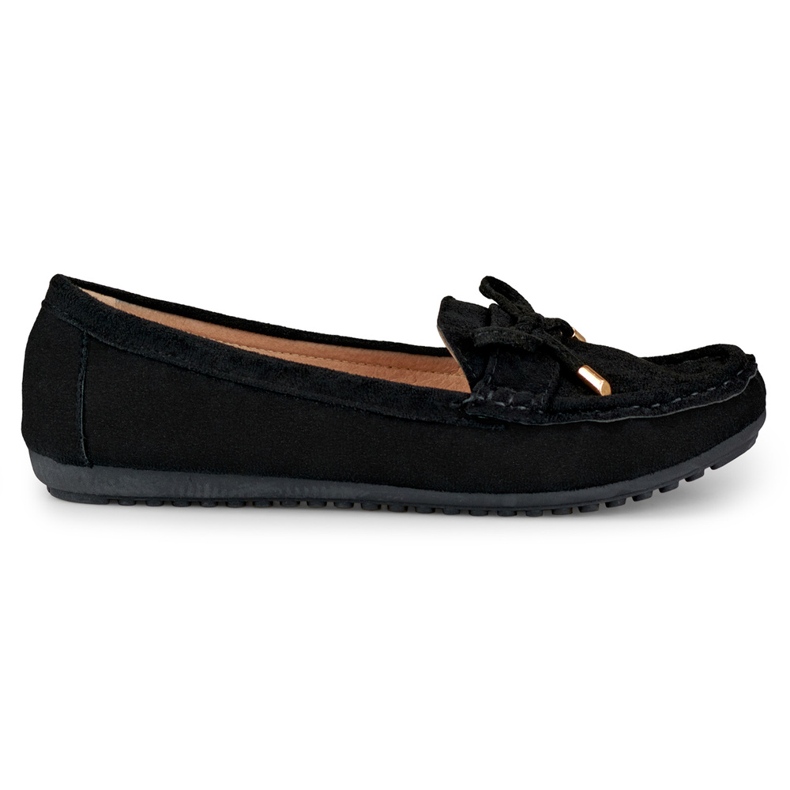 Mocassins confortables noirs à nœud le noir