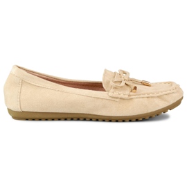 Mocassins confortables beiges à nœud