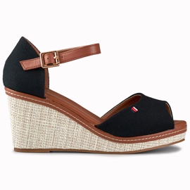 Sandales compensées noires pour femmes de Tomm