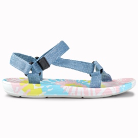 Sandales sport en denim pour femme avec velcro bleu Sandales sport en denim pour femme avec velcro bleu