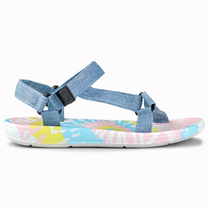 Sandales sport en denim pour femme avec velcro bleu Sandales sport en denim pour femme avec velcro bleu