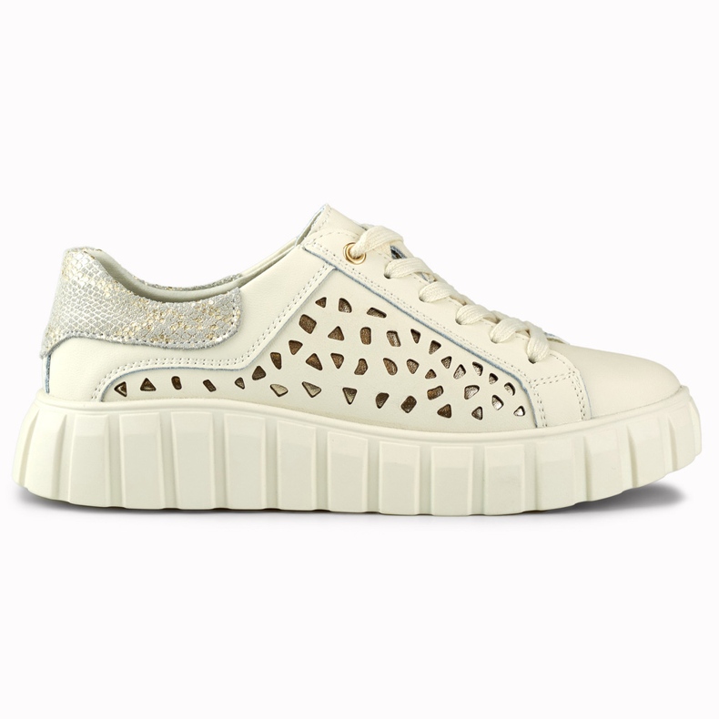 Chaussures de sport beiges pour femmes en cuir naturel Chaussures de sport beiges pour femmes en cuir naturel