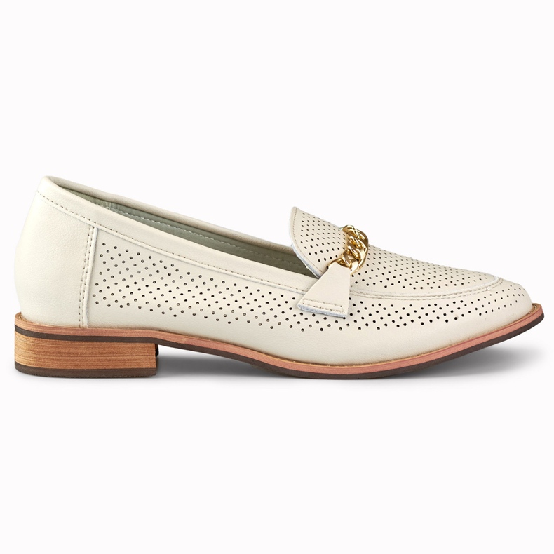 Chaussures femme ajourées en cuir naturel beige