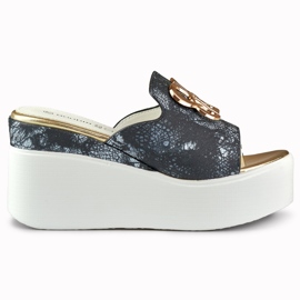 Sandales compensées noires pour femmes Noir